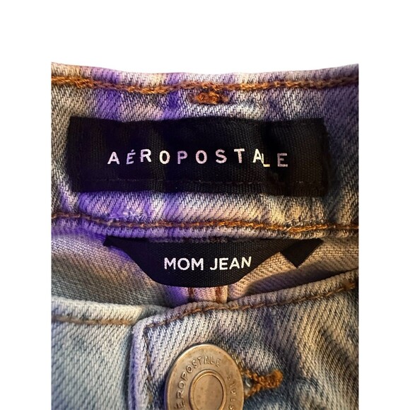 Aeropostale Mom Jeans Womens Size 0 Light Wash Blue High Waisted Ankle 27 Inseam - Picture 3 of 6